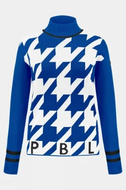 Womens Rose Roll Neck Knit Sweater