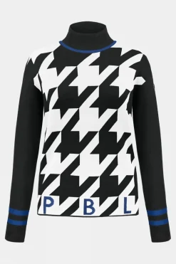 Womens Rose Roll Neck Knit Sweater