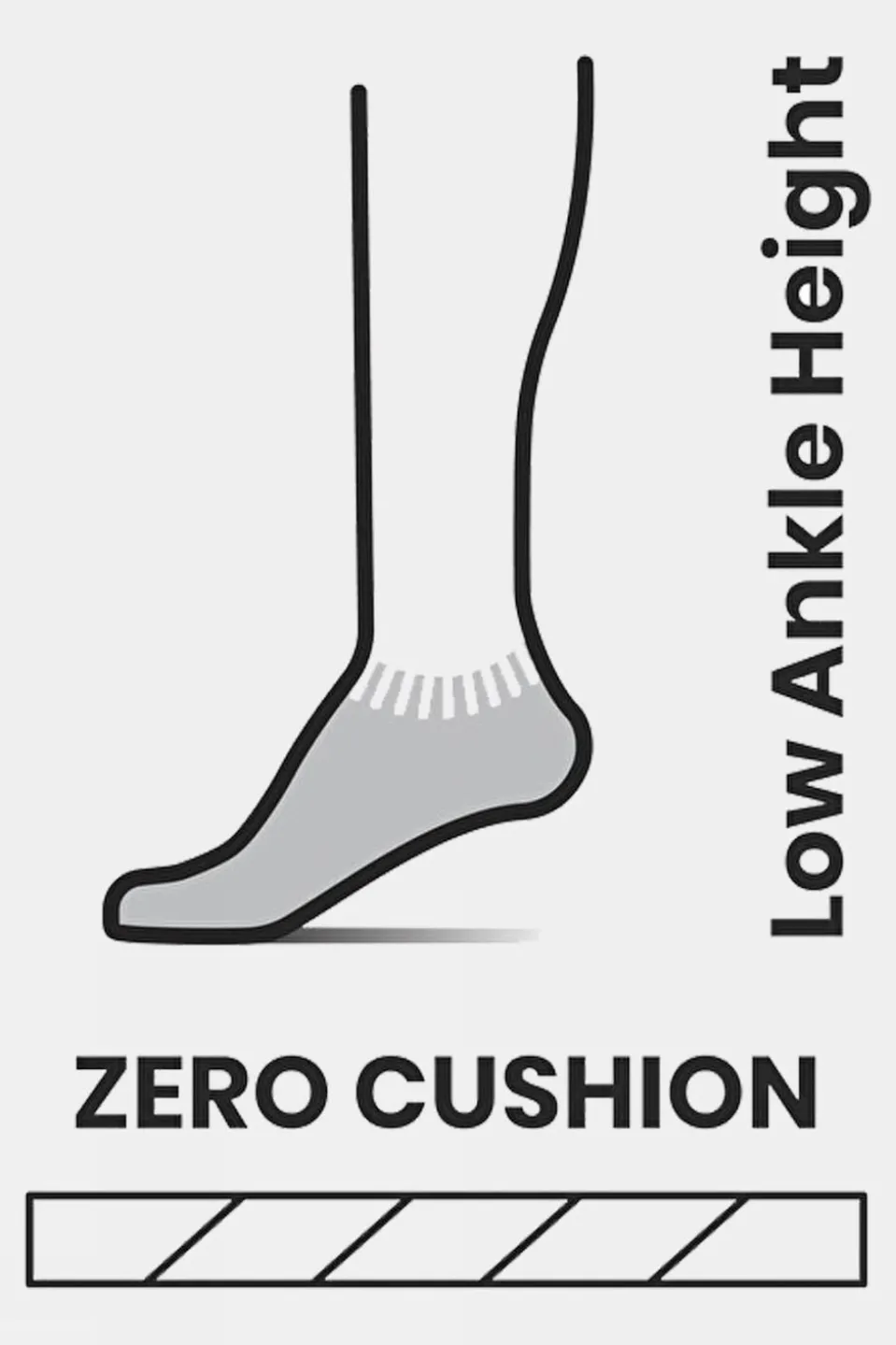 Womens Run Zero Cushion Low Ankle Socks