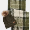 Womens Saltburn Beanie and Tartan Scarf Gift Set