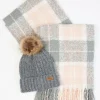 Womens Saltburn Beanie and Tartan Scarf Gift Set