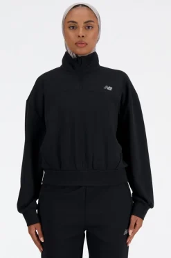 Womens Tech Knit Oversized Quarter Zip Top