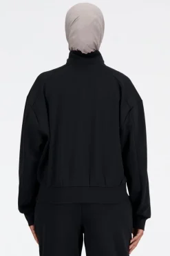 Womens Tech Knit Oversized Quarter Zip Top