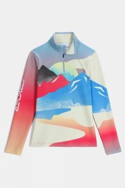 Womens Vivid Zip Neck Top