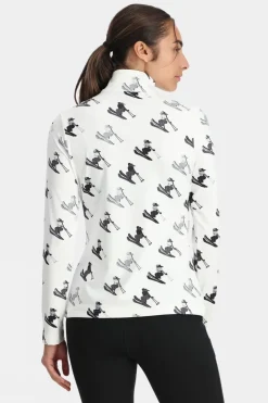 Womens Vivid Zip Neck Top