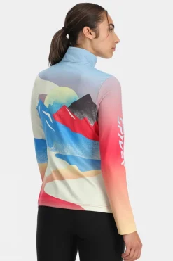 Womens Vivid Zip Neck Top