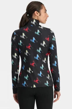 Womens Vivid Zip Neck Top