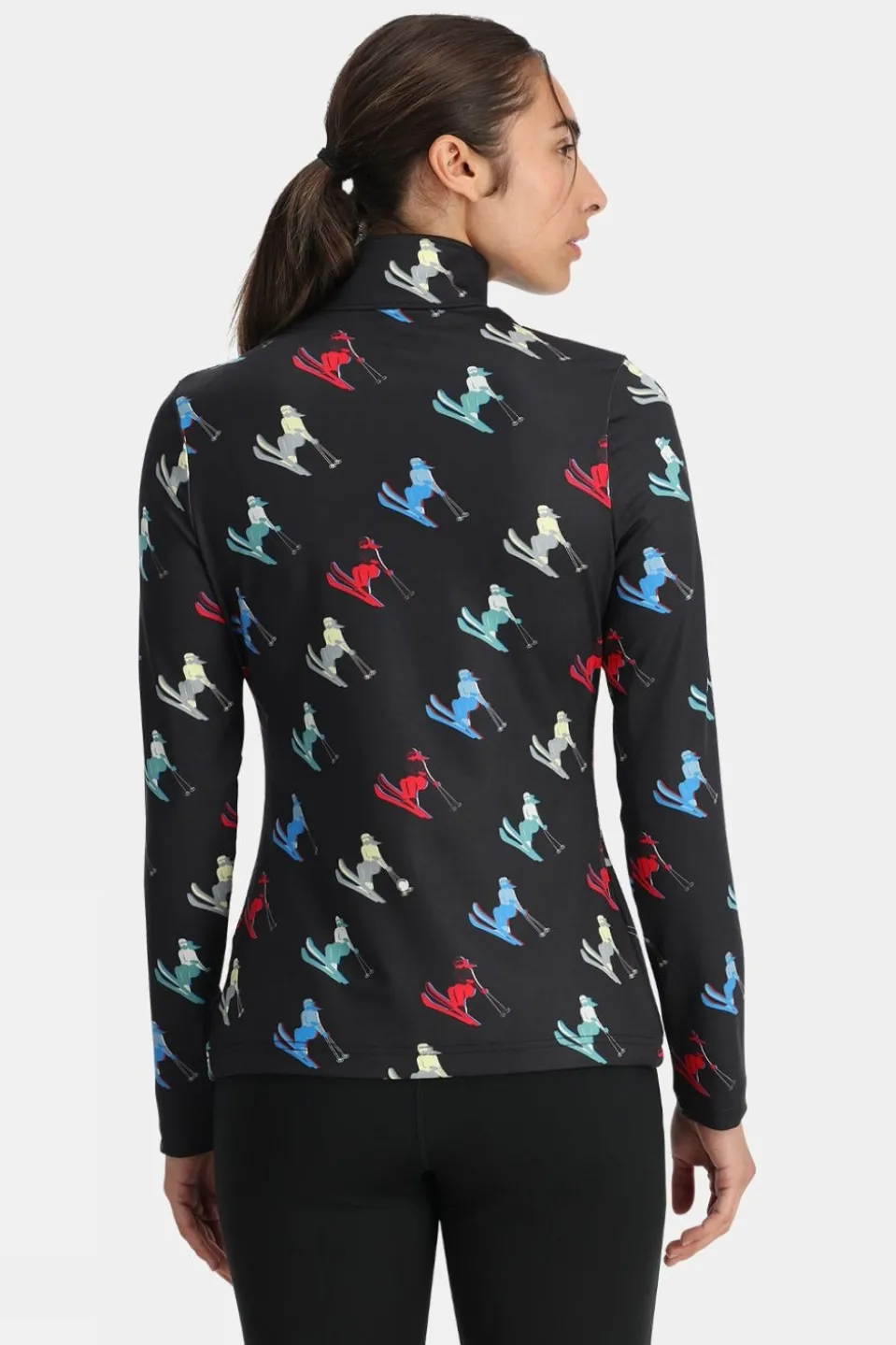 Womens Vivid Zip Neck Top