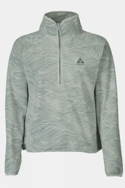 Womens Wave Printed Half Zip Fleece