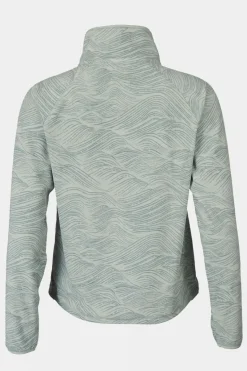 Womens Wave Printed Half Zip Fleece