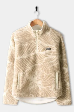 Womens Zella Floral Half Zip Fleece