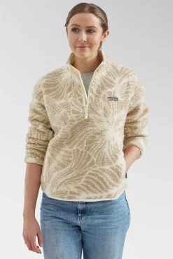 Womens Zella Floral Half Zip Fleece